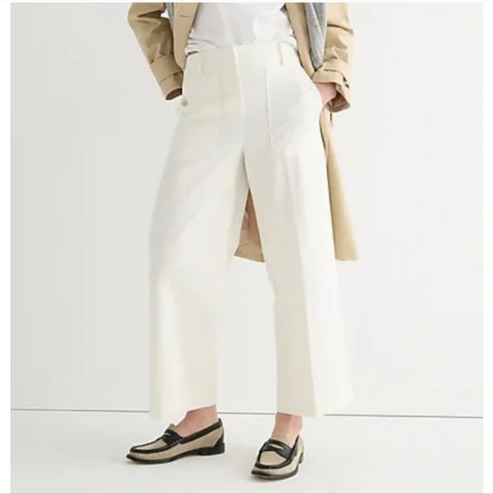 NEW J. Crew Sydney Wide Leg‎ Trouser Cream size 10